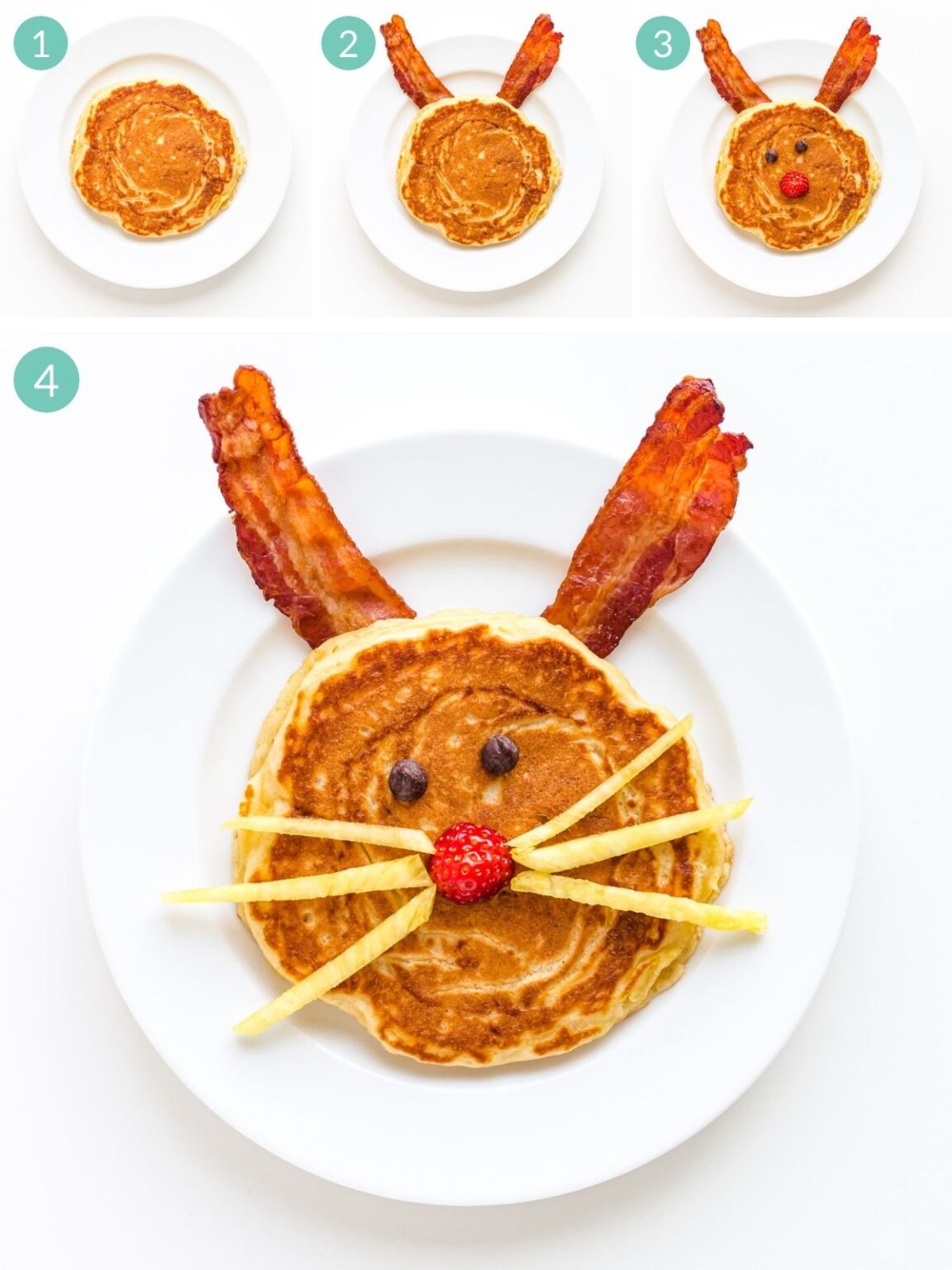 Easter Bunny Breakfast (Bunny Pancakes & Eggs) Maple + Mango