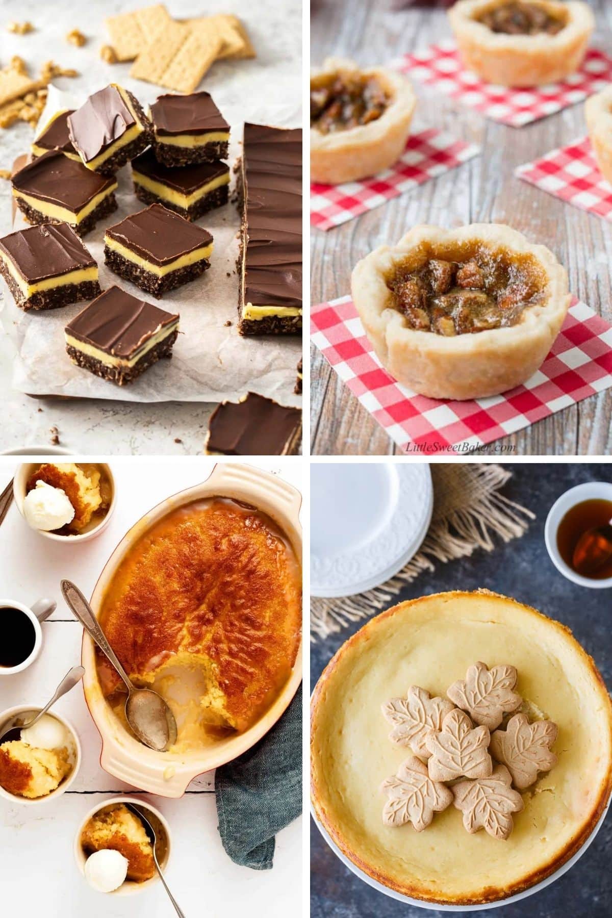 Collage of classic Canadian desserts.