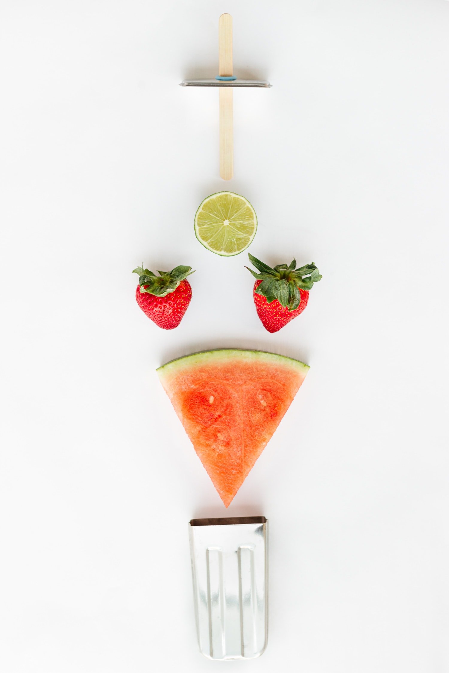 Picture of ingredients used in watermelon strawberry popsicles