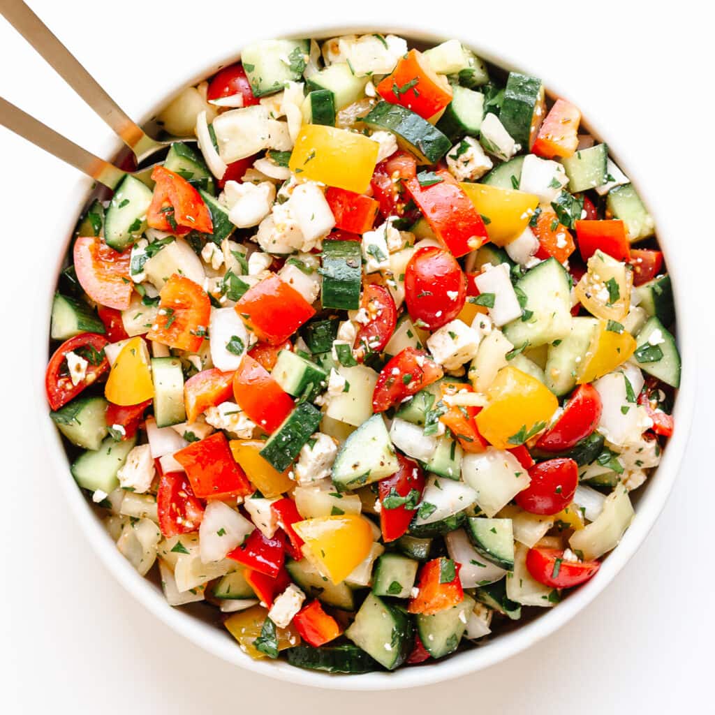 Summer Chopped Veggie Salad Recipe Maple + Mango
