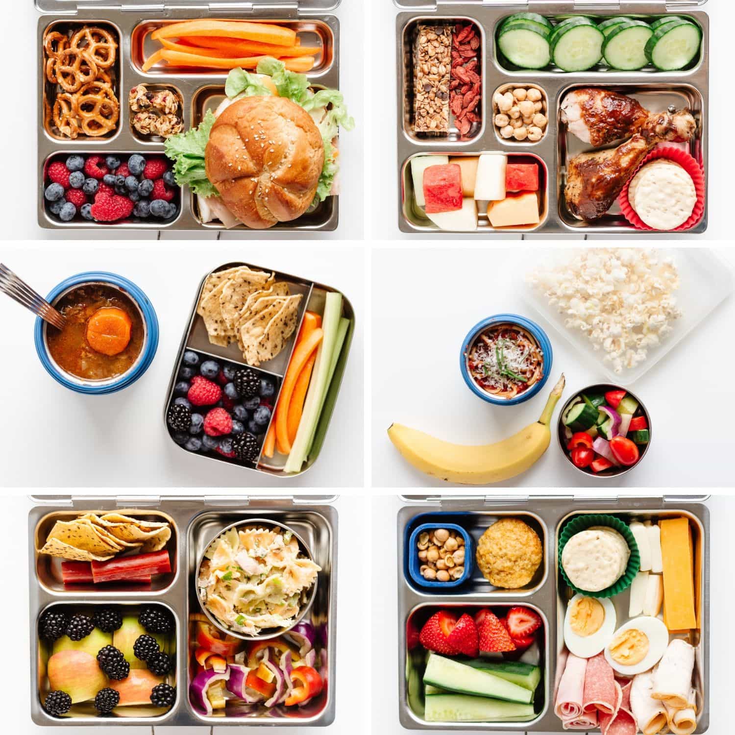 Collage of lunch box ideas