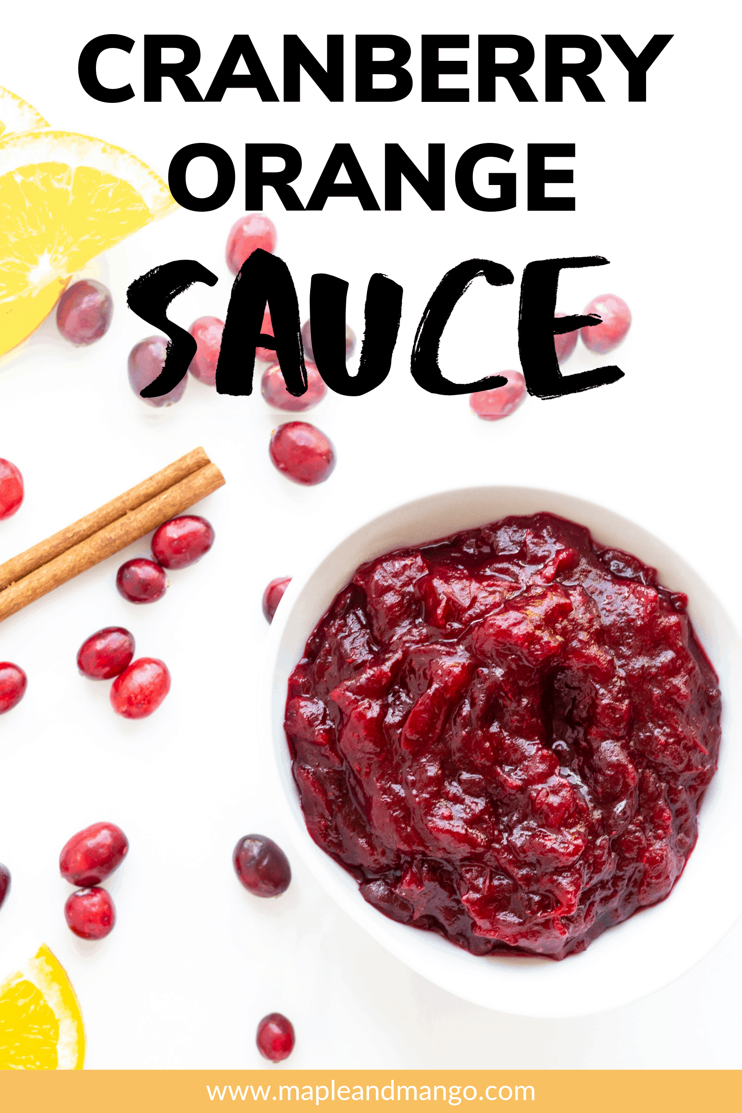 Pinterest Image for Cranberry Orange Sauce with text overlay