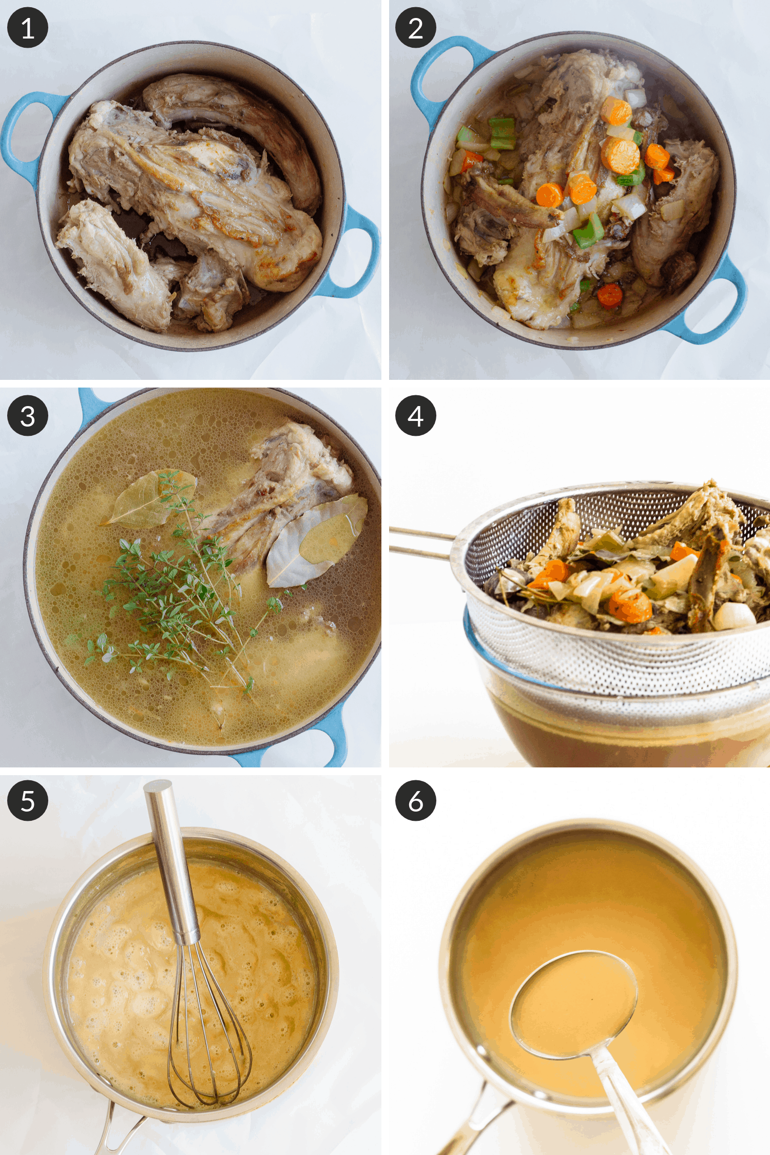 Collage of photos showing how to make turkey gravy