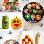 Pinterest collage graphic for Halloween snack ideas.