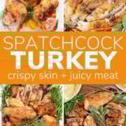 Pinterest collage graphic for Spatchcock Turkey.