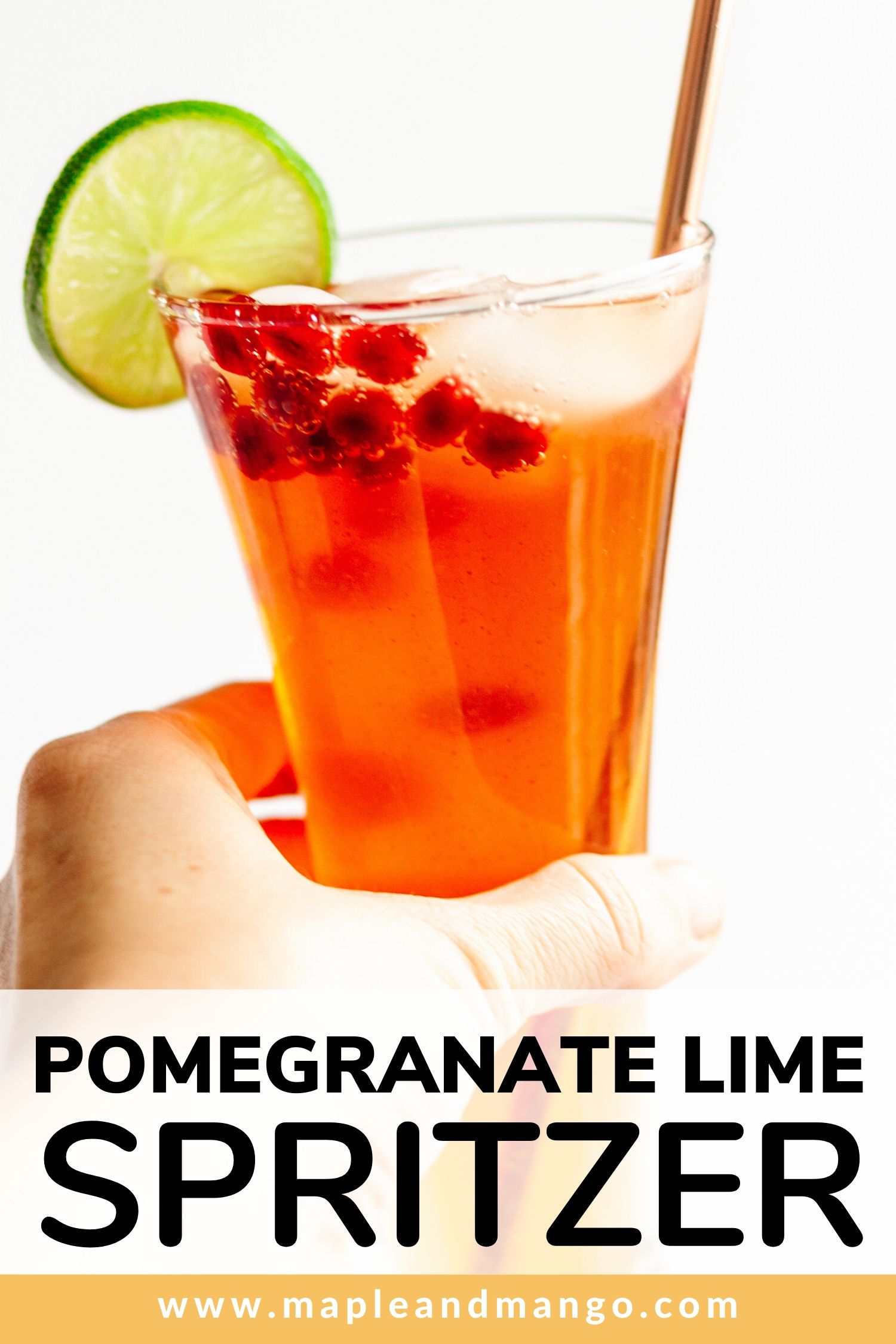 Pinterest image for Pomegranate Lime Spritzer