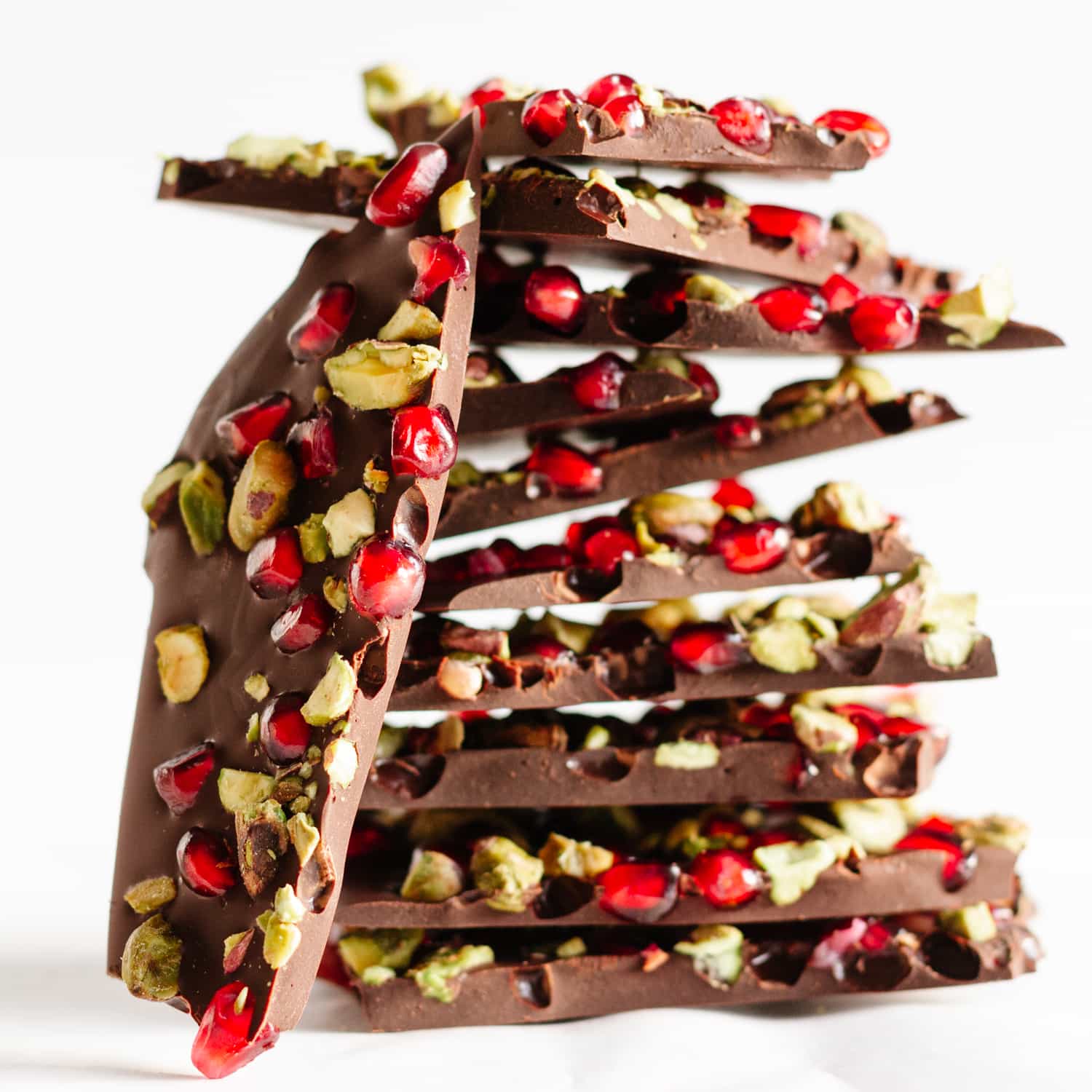 Pomegranate and Pistachio Dark Chocolate Bark