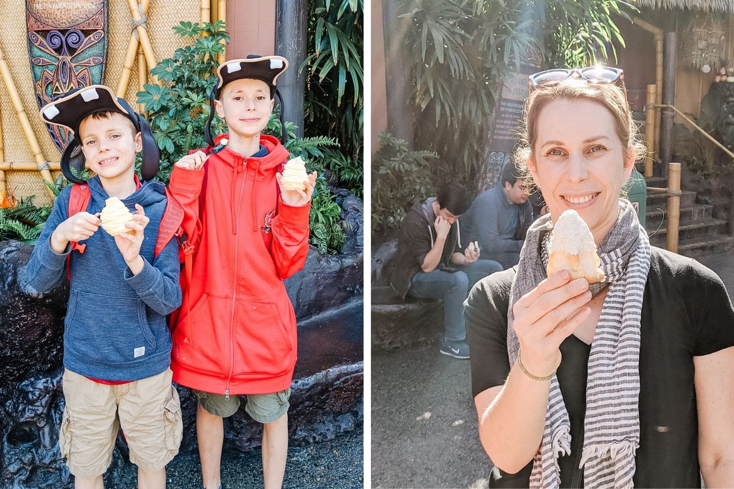 Collage of 2 photos enjoying special Disneyland treats