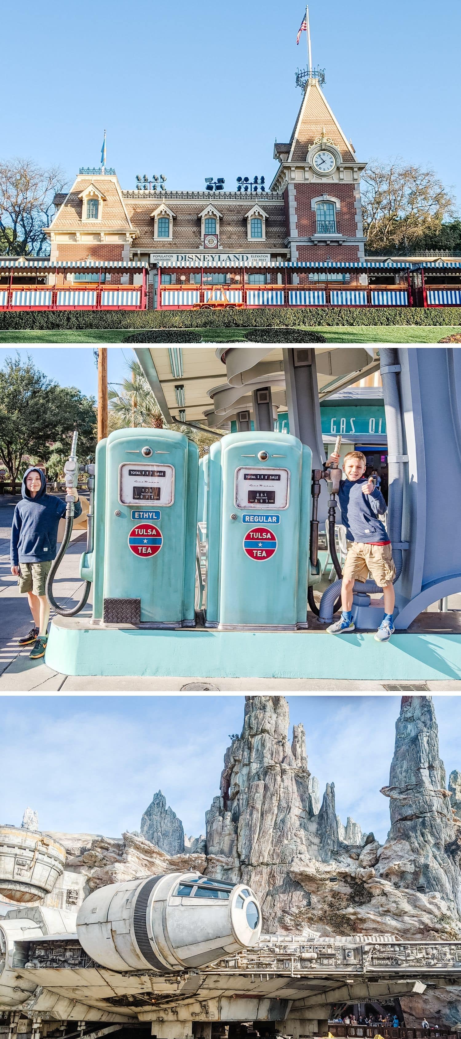 Collage of three Disneyland photos