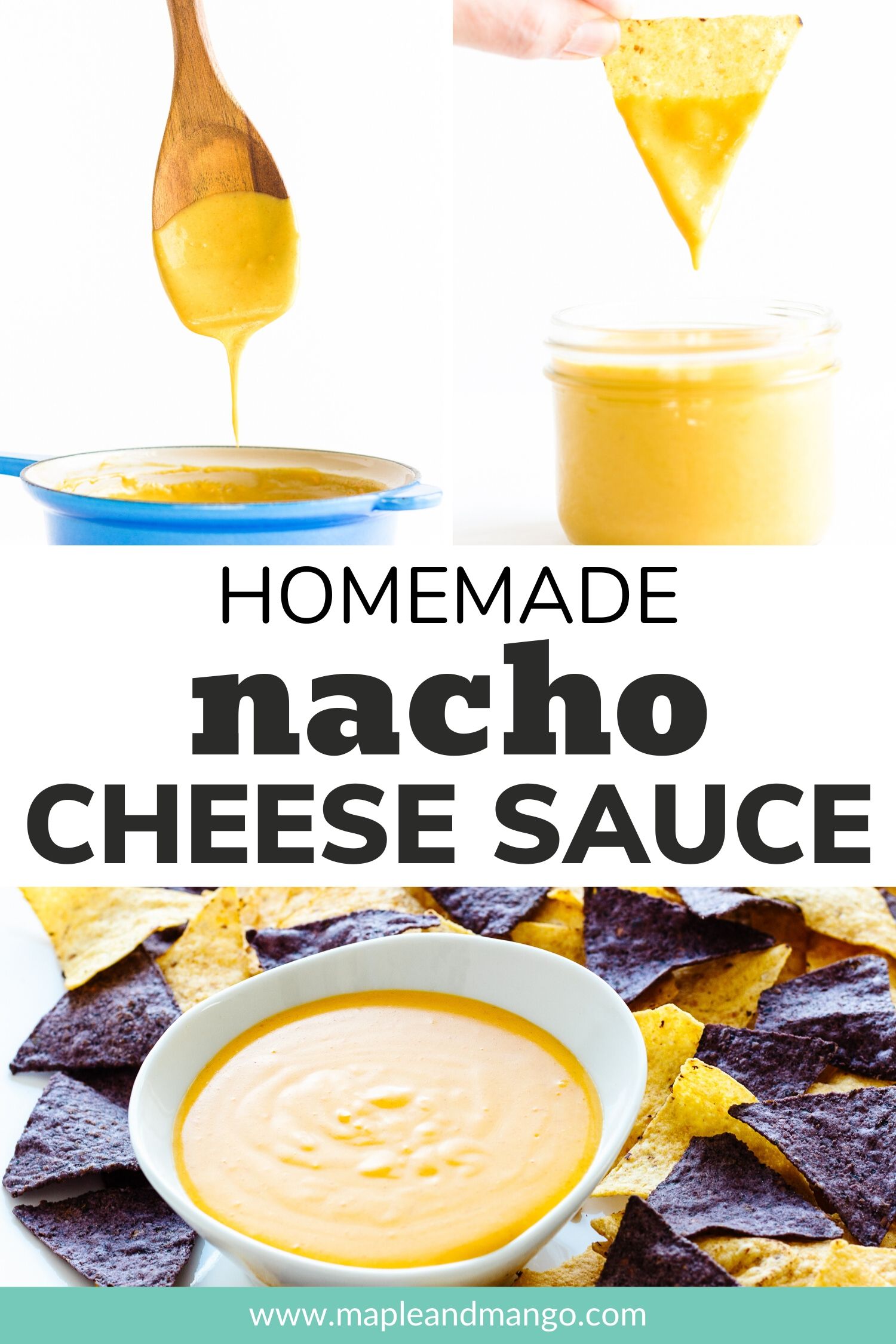 Pinterest image for my homemade nacho cheese sauce recipe