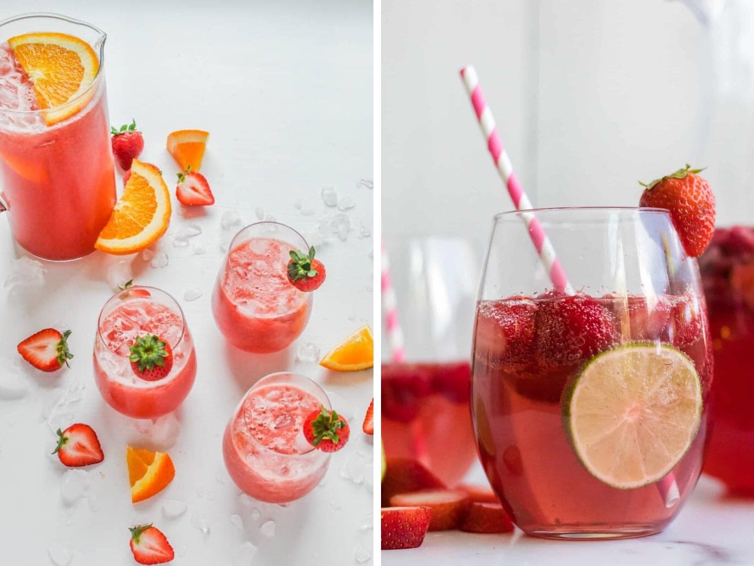 Collage of two summer sangrias.