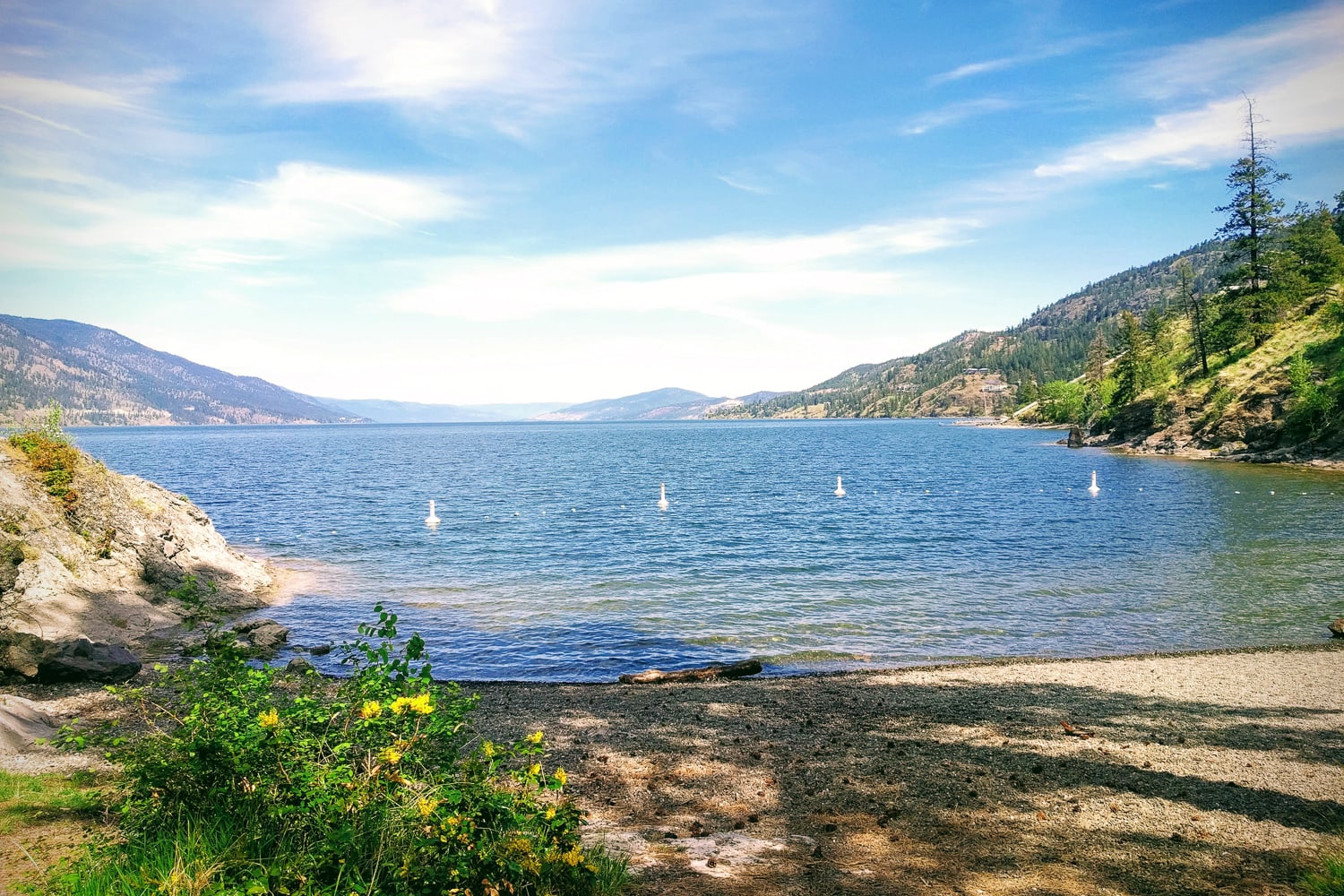 Small secluded beach in Kelowna BC.