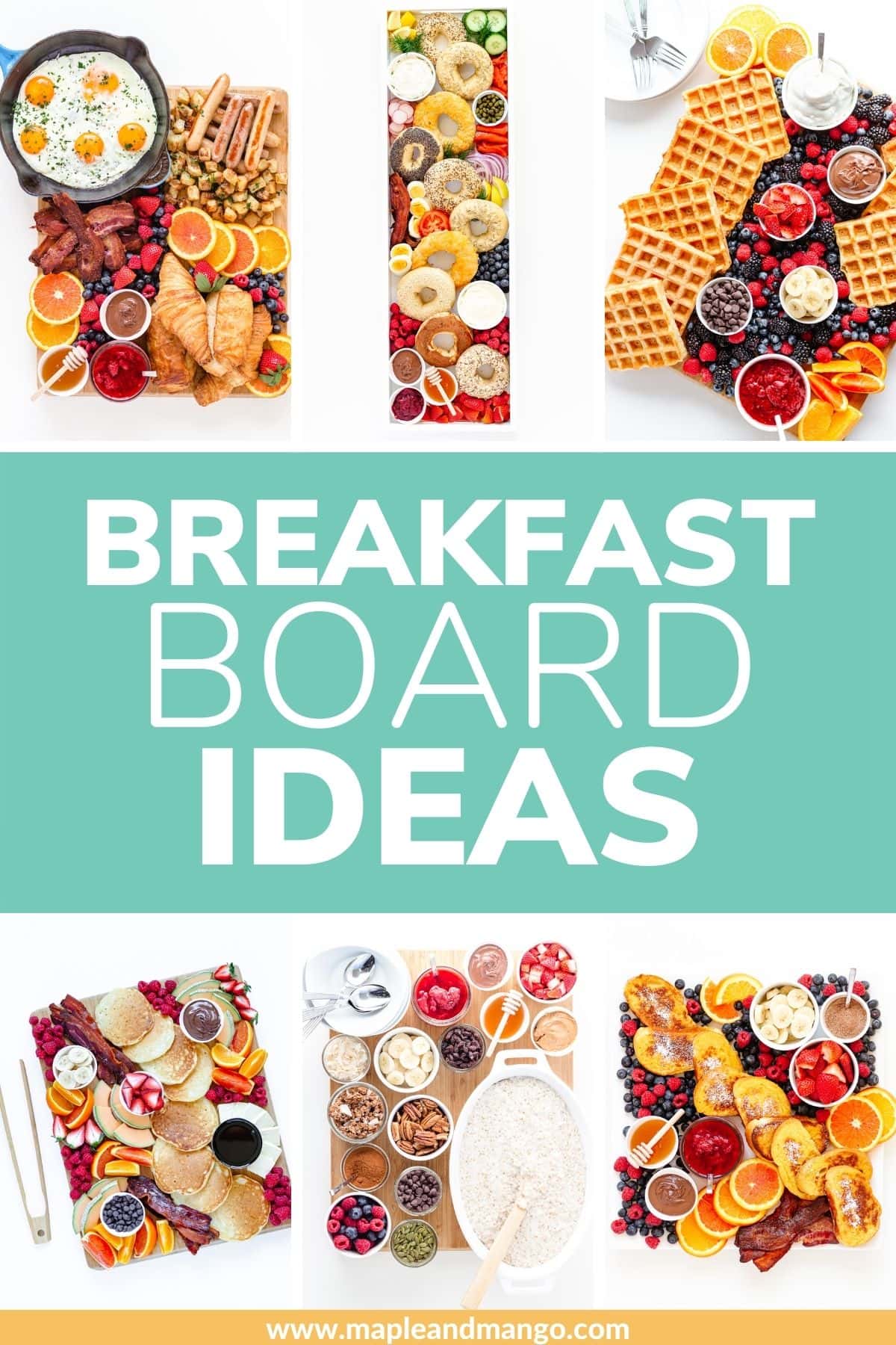 Collage of breakfast boards with text overlay "Breakfast Board Ideas"