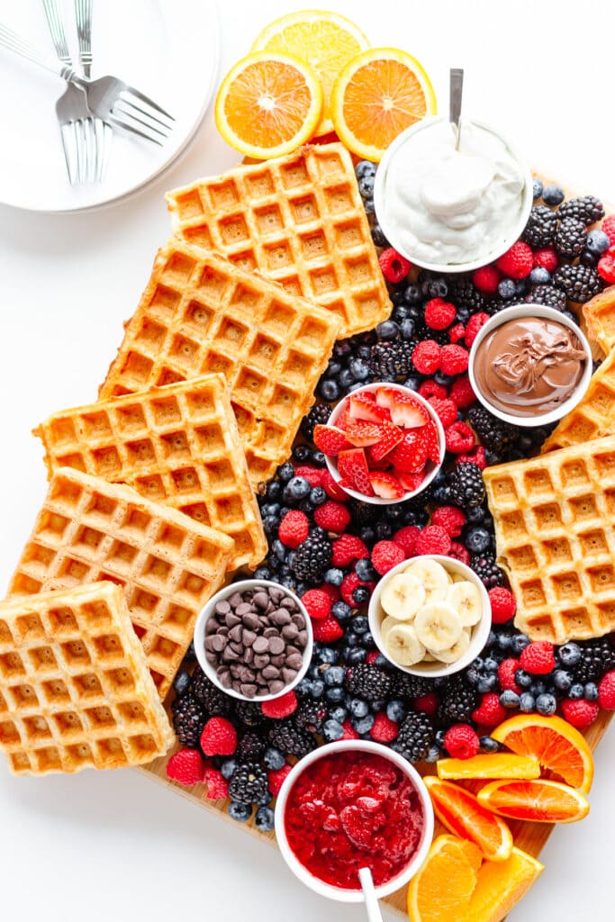 Waffle Breakfast Board (Fun idea for breakfast or brunch) Maple + Mango