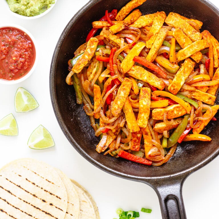 Halloumi Fajitas (Easy Vegetarian Dinner Recipe) Maple + Mango