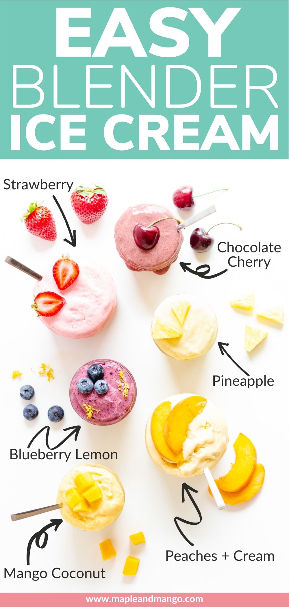 Easy Vitamix Blender Ice Cream (6 Amazing Flavors) Maple + Mango