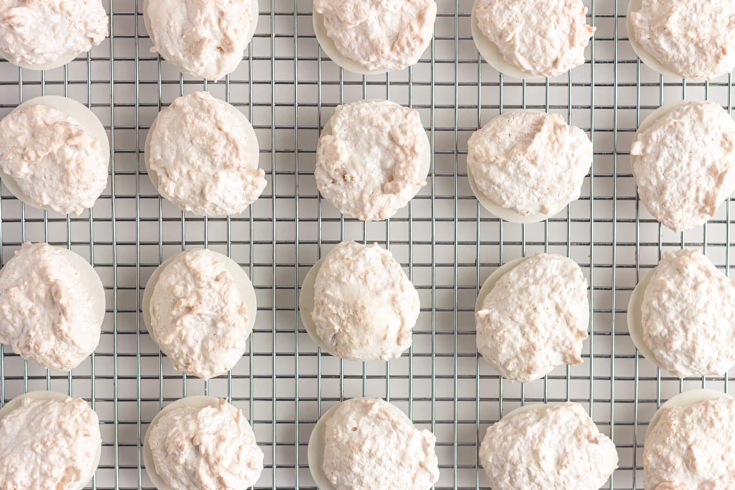 German Coconut Macaroons on a cooling rack.