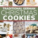 Photo collage graphic of Christmas cookies with text overlay "Traditional German Christmas Cookies".