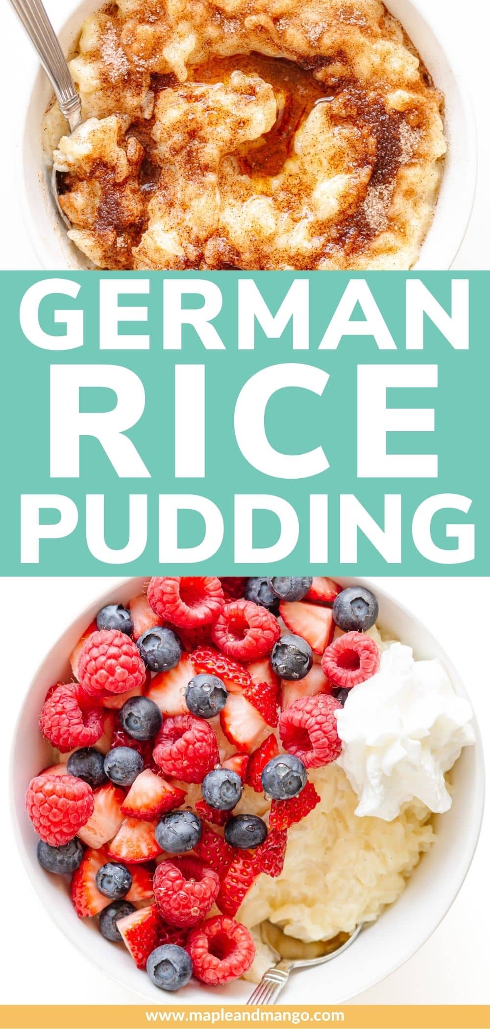 Milchreis (German Milk Rice Pudding) Maple + Mango