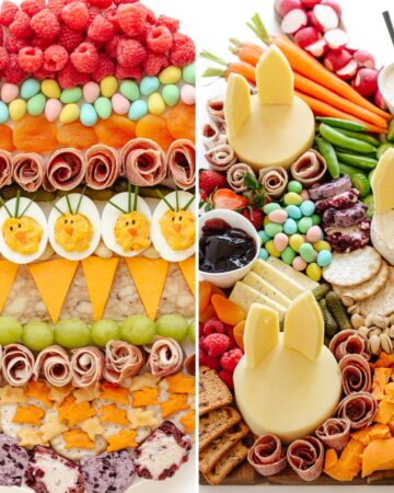 Two simple Easter charcuterie boards.