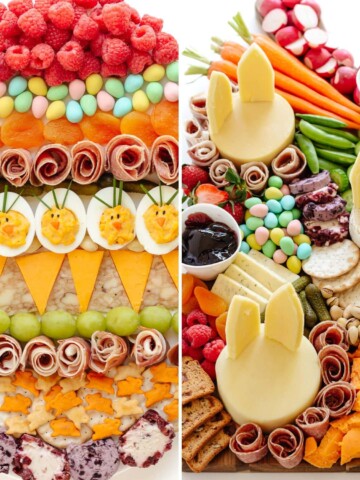 Two simple Easter charcuterie boards.