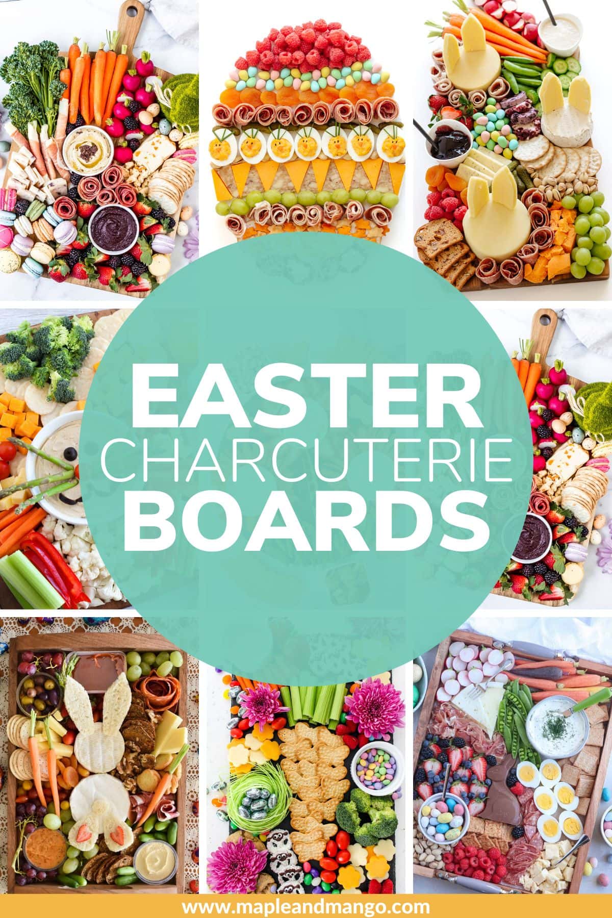 Pinterest collage graphic for Easter Charcuterie Boards.