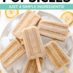 Pinterest graphic for Banana Popsicles.