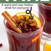 Pinterest graphic for alcohol free mulled wine.