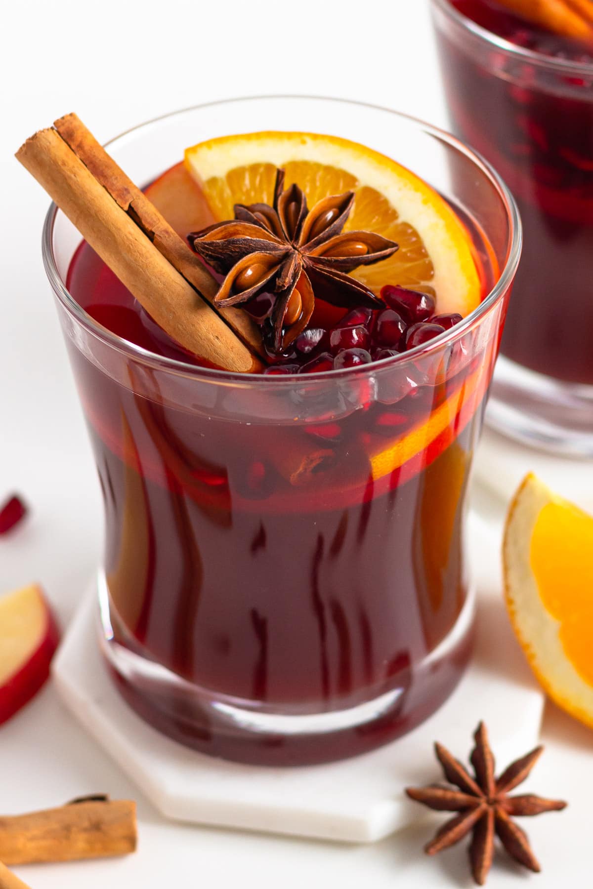 Glass of Kinderpunsch (alcohol free mulled wine).
