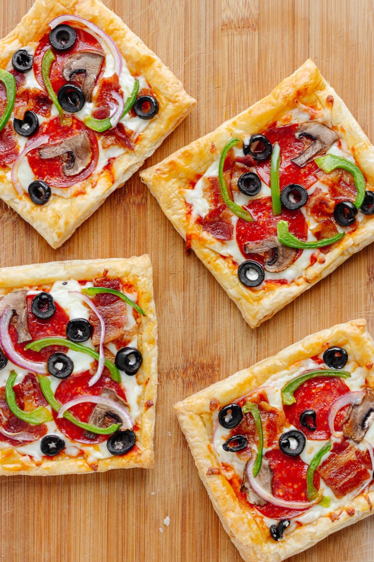 Puff pastry pizza maple mango