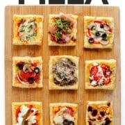 Pinterest graphic for puff pastry pizza.