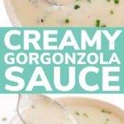 Pinterest collage graphic for Creamy Gorgonzola Sauce.
