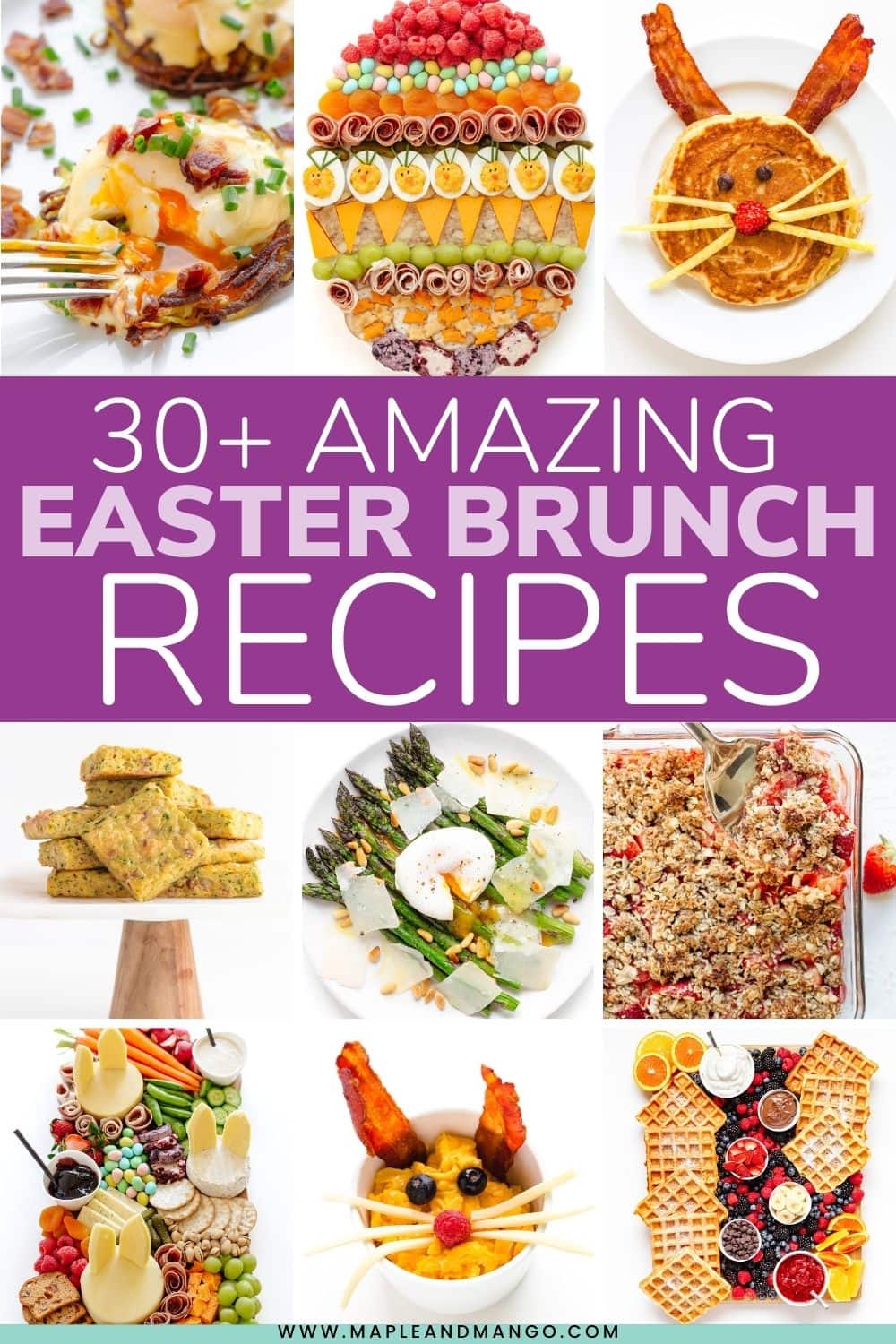 Pinterest photo collage graphic for 30+ Amazing Easter Brunch Recipes.