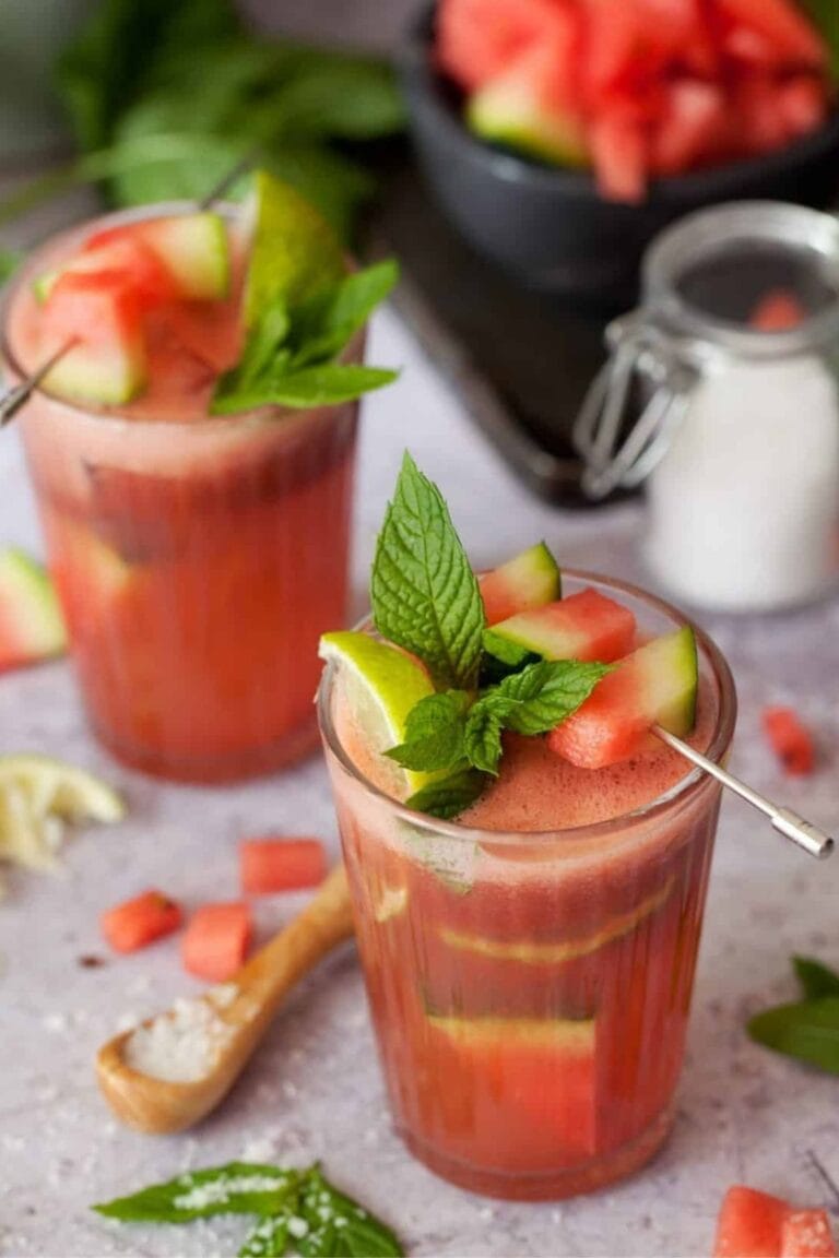 Twp salted watermelon mint coolers.