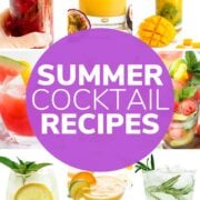 Pinterest photo collage graphic for Summer Cocktail Recipes.