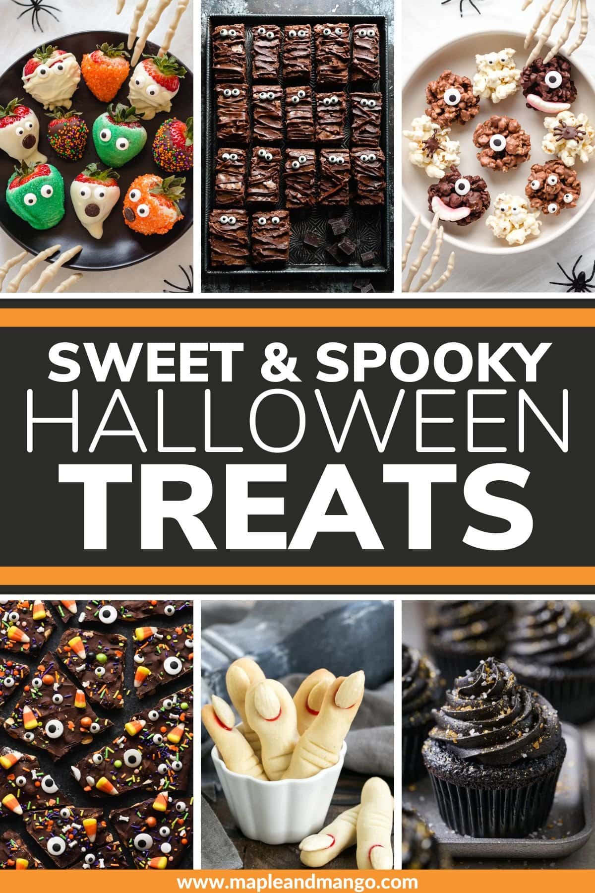 Pinterest collage graphic for Halloween treats collection.