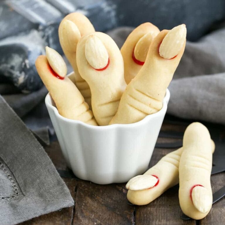 Witches fingers cookies.