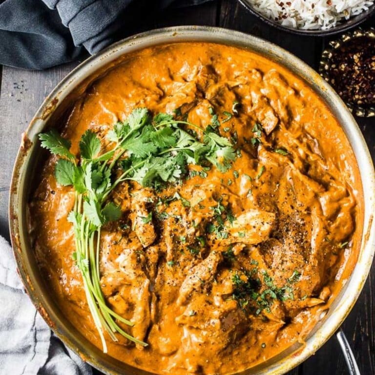 Butter turkey curry in a pot.