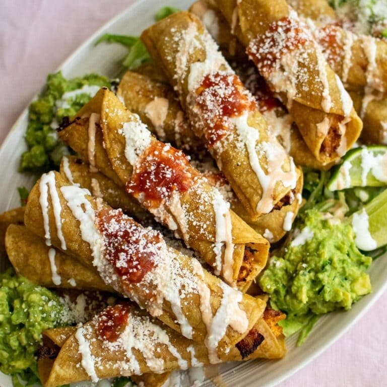 Platter of turkey taquitos.