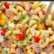 Pinterest graphic for my go-to pasta salad.