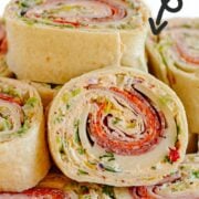 Pinterest graphic for Italian Pinwheels recipe.