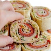 Pinterest graphic for Italian Pinwheels.