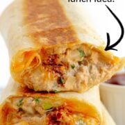 Pinterest graphic for tuna melt wraps recipe.