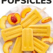 Pinterest graphic for peach popsicles.