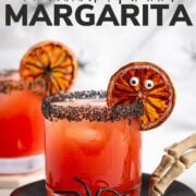 Pinterest graphic for Halloween Margarita recipe.